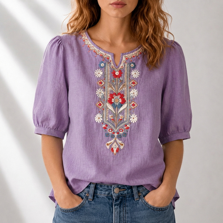 Lucia | Floral Embroidered Blouse