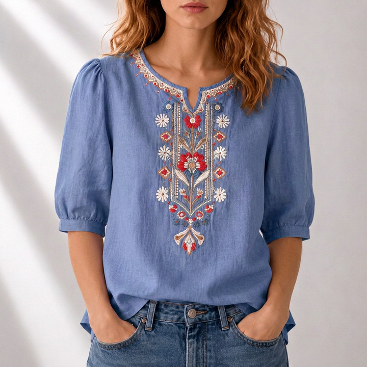 Lucia | Floral Embroidered Blouse