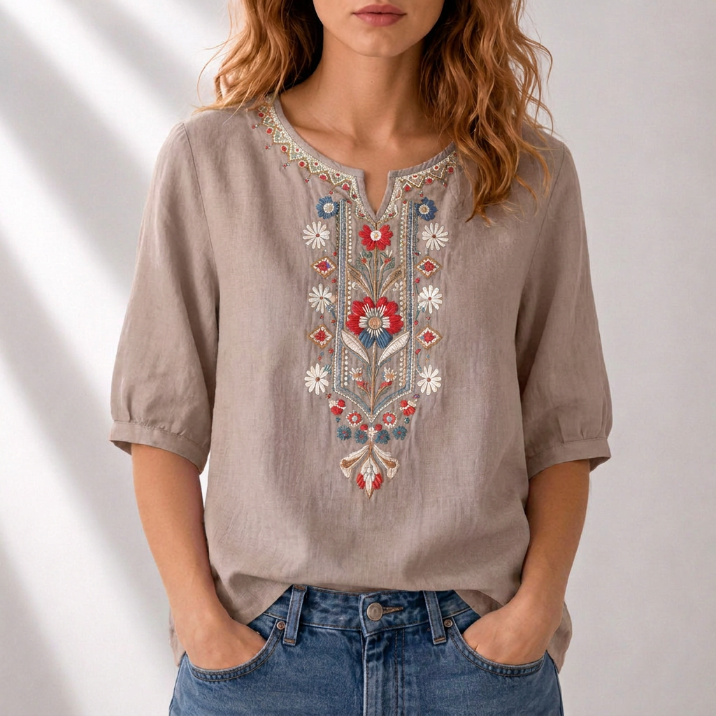 Lucia | Floral Embroidered Blouse