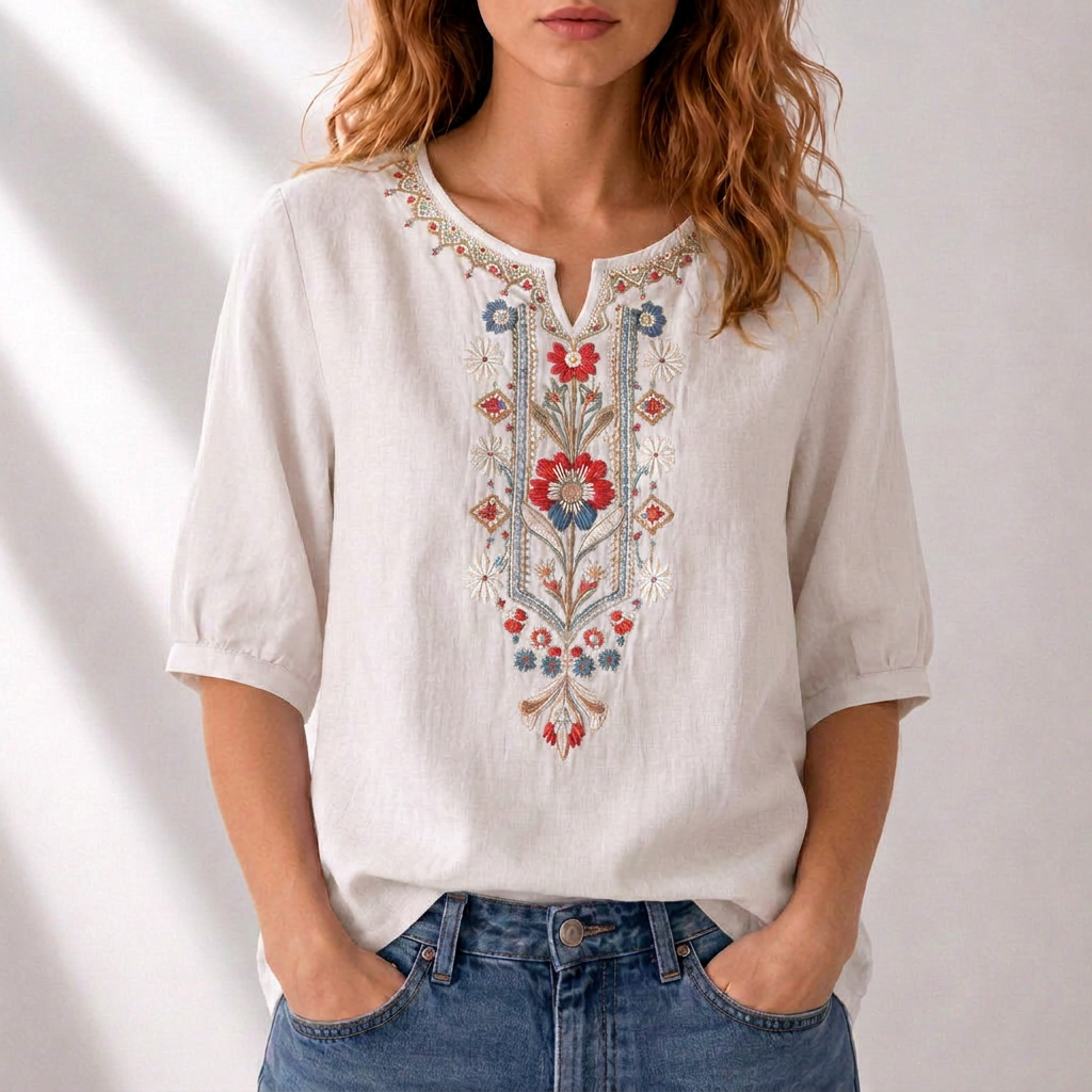 Lucia | Floral Embroidered Blouse