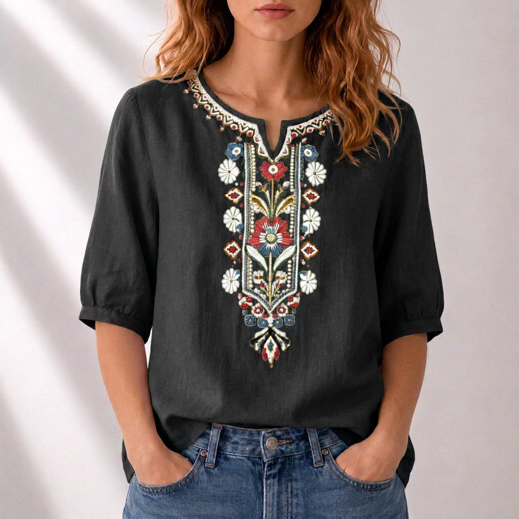 Lucia | Floral Embroidered Blouse