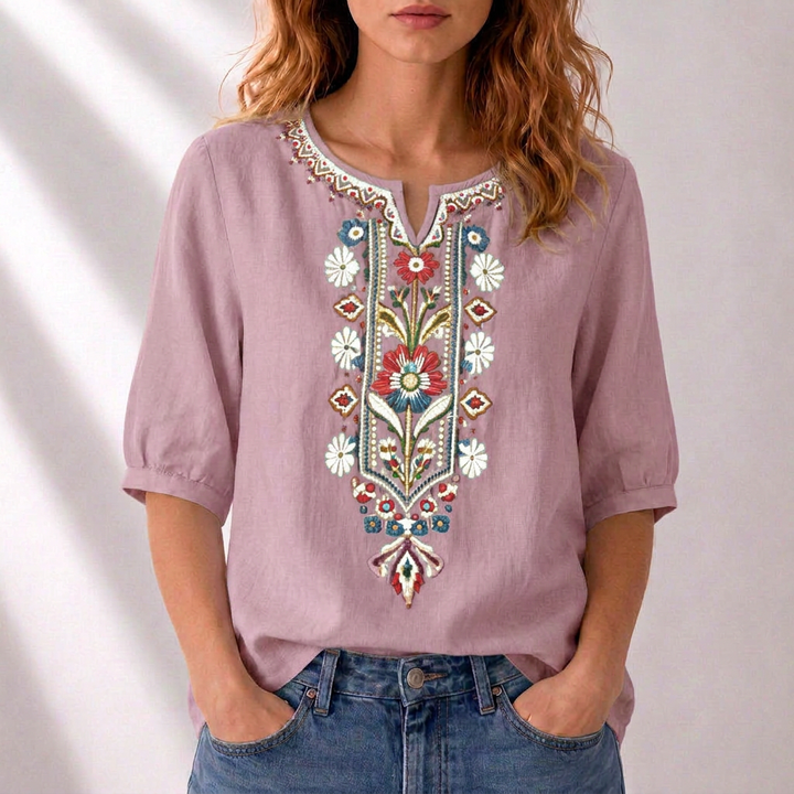 Lucia | Floral Embroidered Blouse