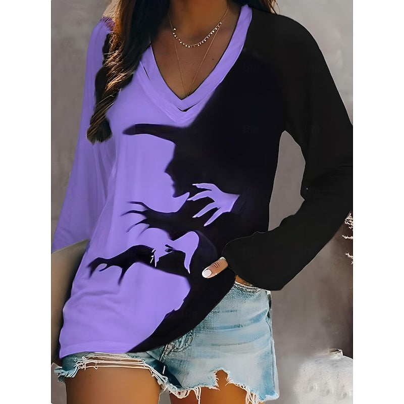 Odessa | Halloween Graphic V-Neck Top