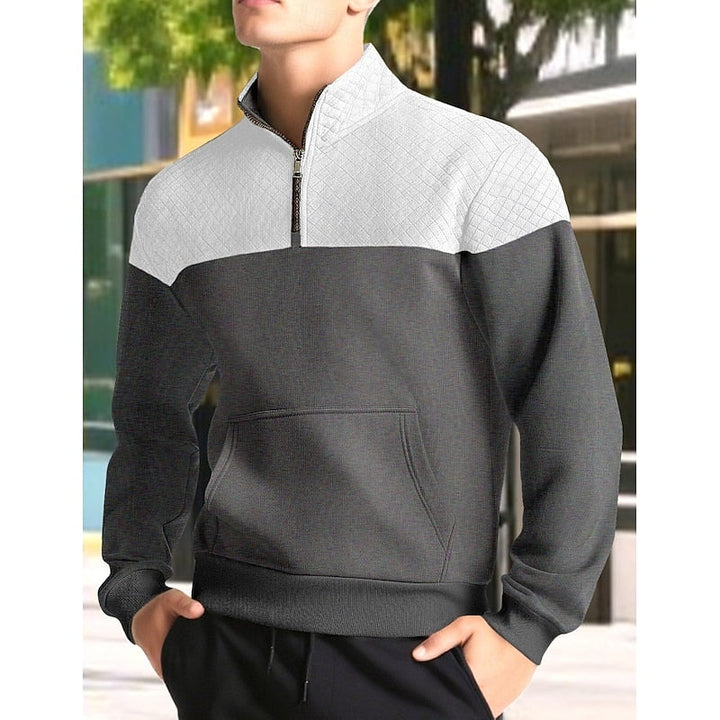 Braxton | Textured Quarter-Zip Sweatshirt