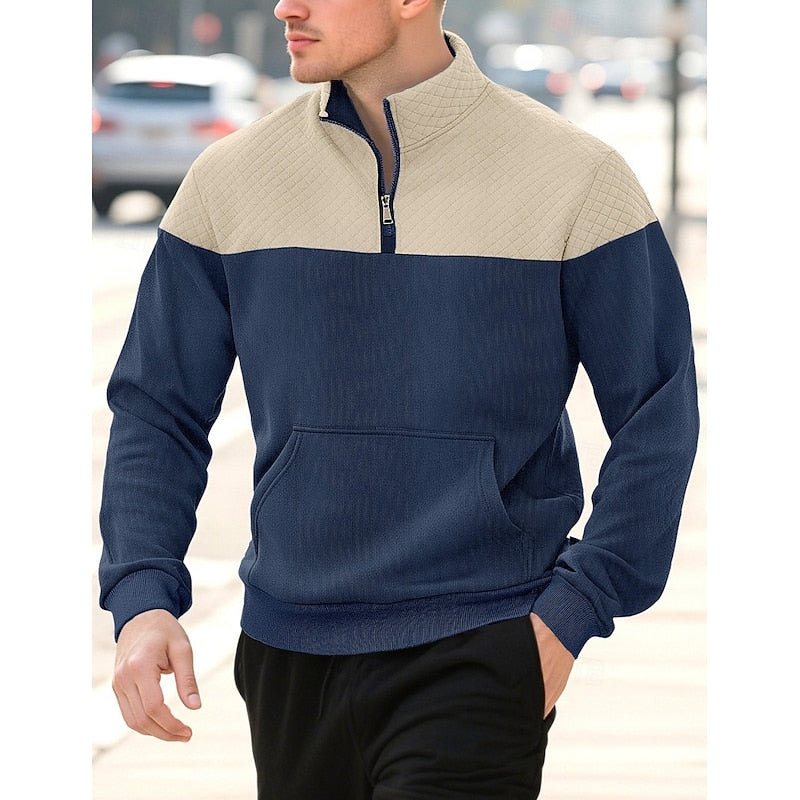 Braxton | Textured Quarter-Zip Sweatshirt
