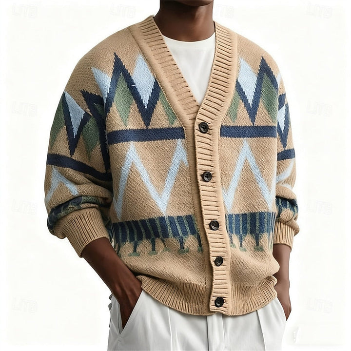 Marcus | Patterned Button-Up Cardigan
