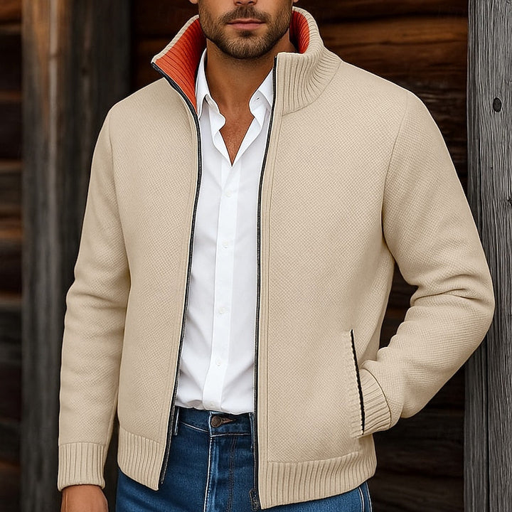 Gregory | Stand-Collar Zip Cardigan