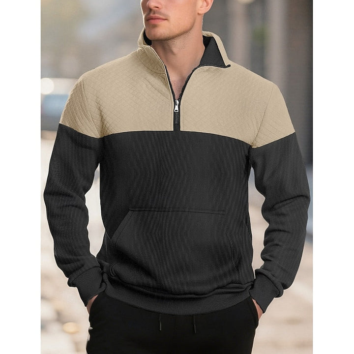 Braxton | Textured Quarter-Zip Sweatshirt