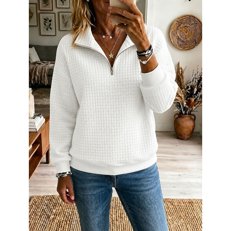 Juliana | Textured Half-Zip Pullover