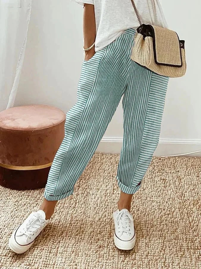 Delilah | Relaxed Striped Summer Trousers