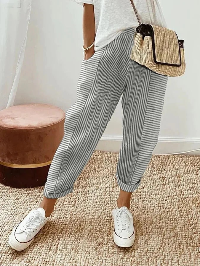 Delilah | Relaxed Striped Summer Trousers