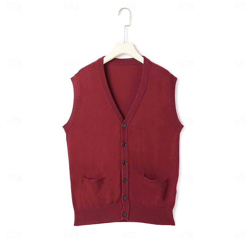 Leonard | Buttoned V-Neck Jumper Vest