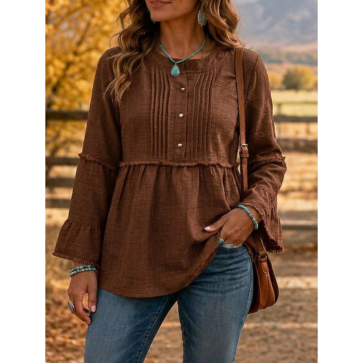 Rosalyn | Pintucked Peplum Blouse