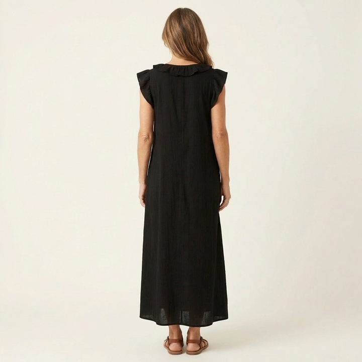 Arabella | Ruffle V-Neck Maxi Dress