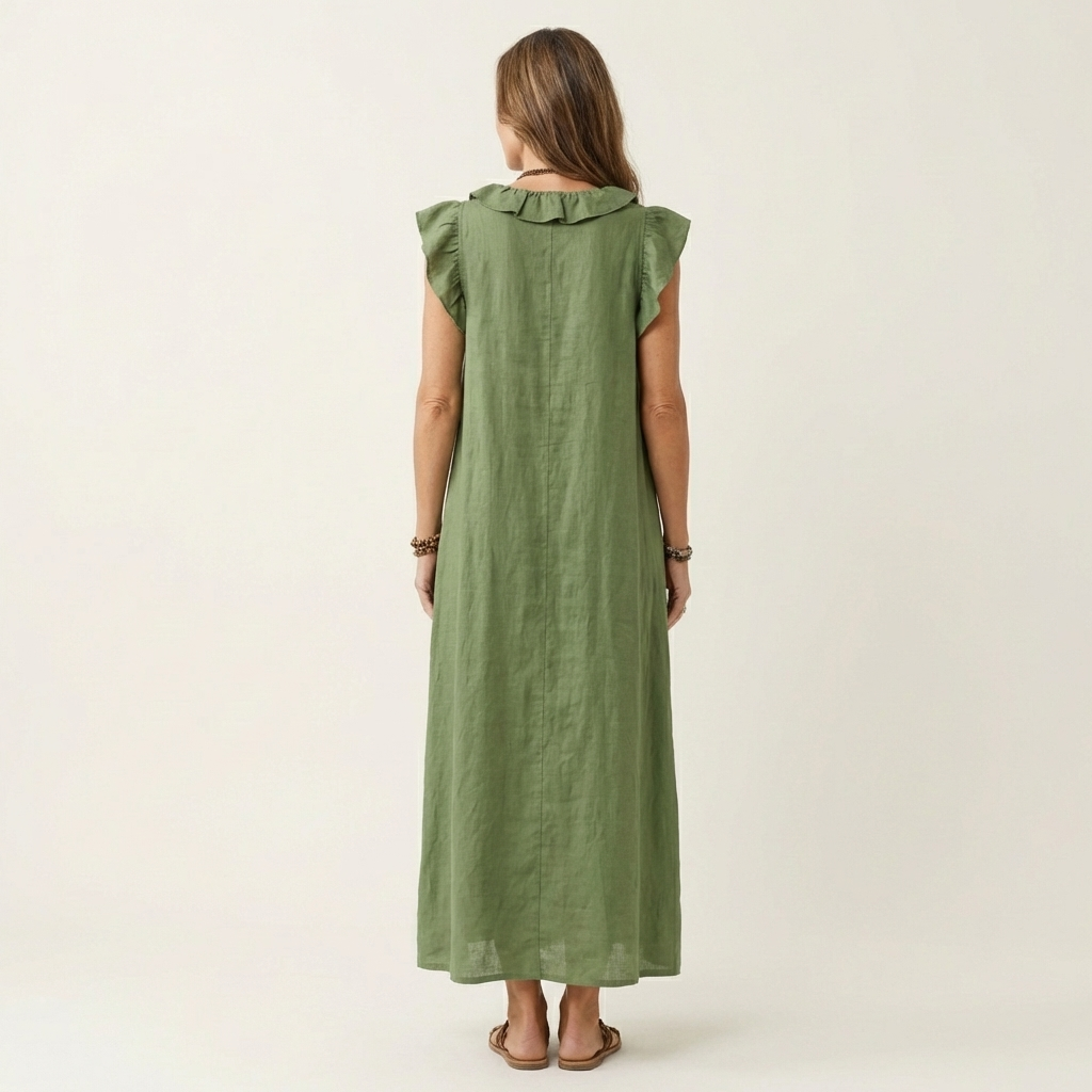 Arabella | Ruffle V-Neck Maxi Dress