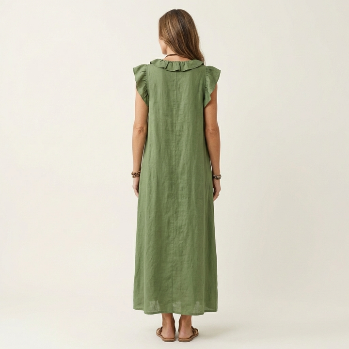 Arabella | Ruffle V-Neck Maxi Dress