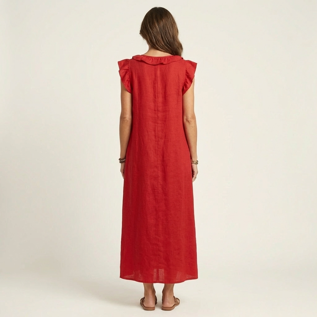 Arabella | Ruffle V-Neck Maxi Dress