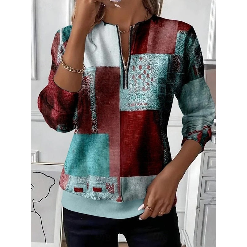 Annabel | Half-Zip colour Block Sweatshirt
