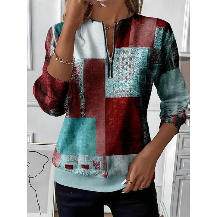 Annabel | Half-Zip colour Block Sweatshirt
