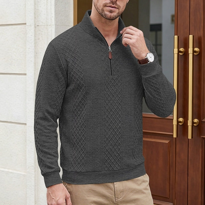 Nash | Textured Quarter-Zip Pullover