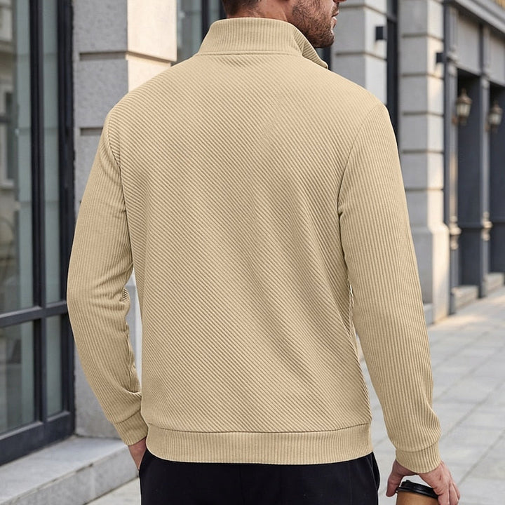 Quentin | Textured Quarter-Zip Pullover