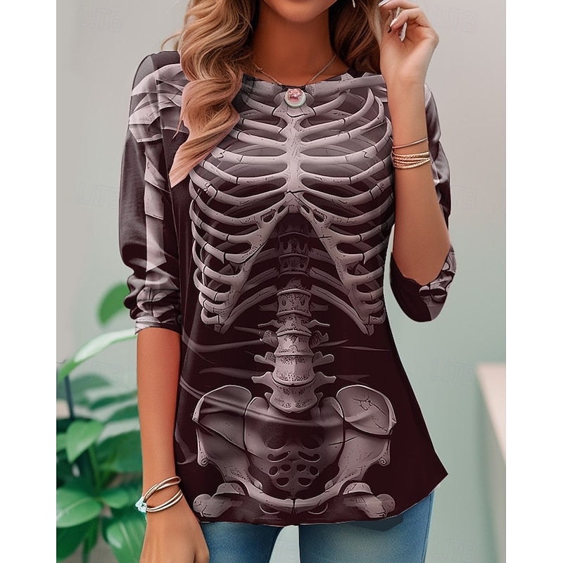 Iris | Halloween Skeleton Long-Sleeve Top