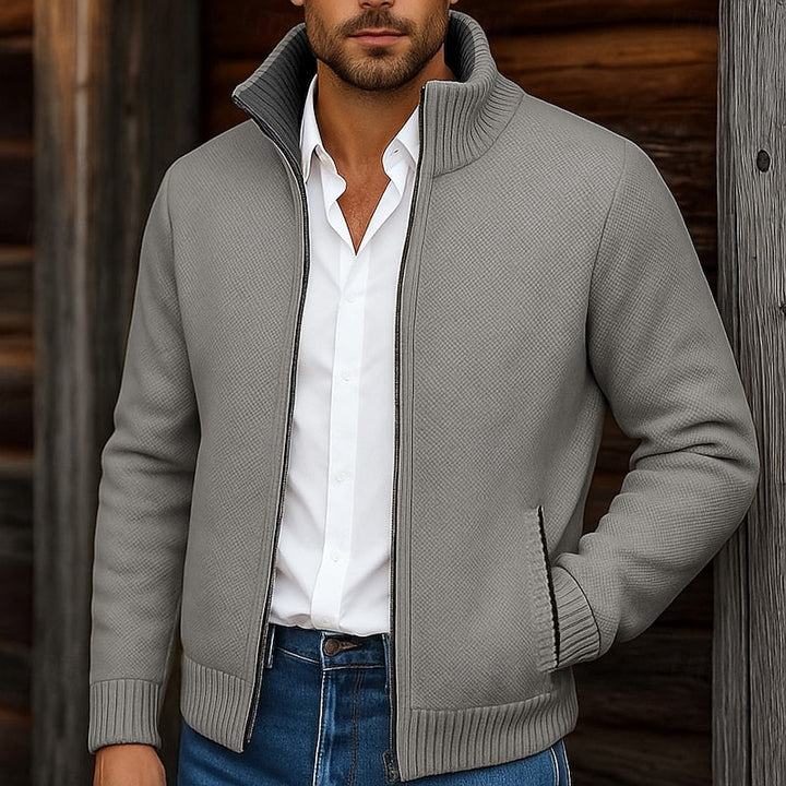 Gregory | Stand-Collar Zip Cardigan