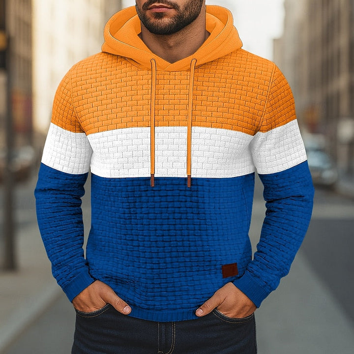 Hollis | colour-Block Textured Hoodie