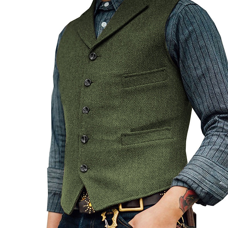 Gerard | Herringbone Tailored Waistcoat