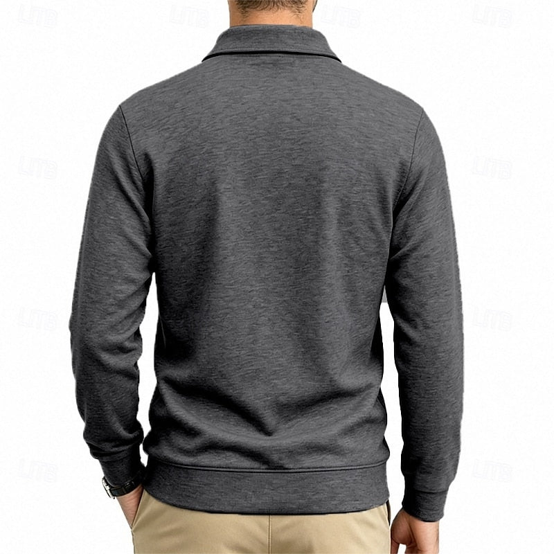 Harold | Refined Long-Sleeve Pocket Polo Shirt