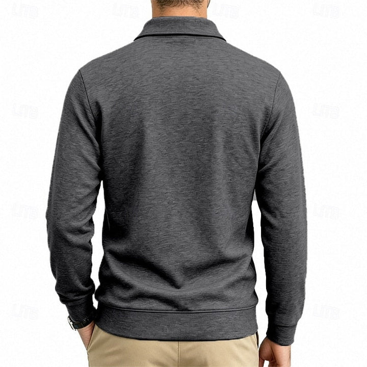 Harold | Refined Long-Sleeve Pocket Polo Shirt