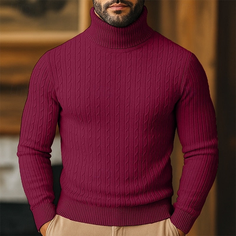 Rupert | Cable Knit Turtleneck Jumper