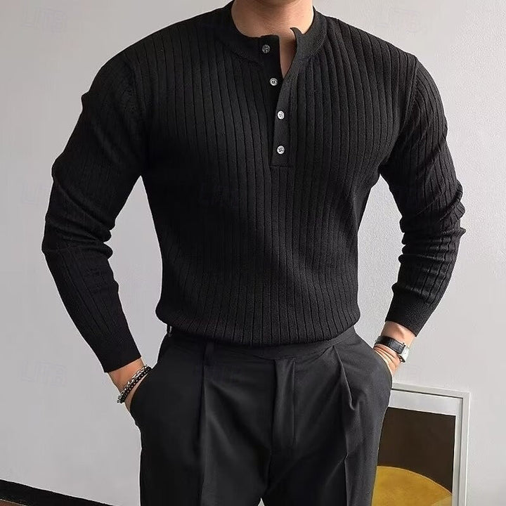 Theo | Ribbed Henley Jumper