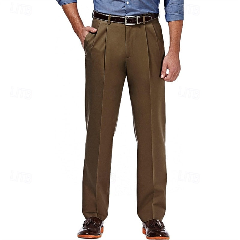 Preston | Pleated Straight-Leg Dress Trousers