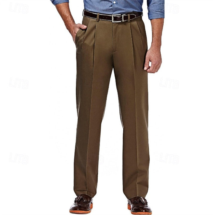 Preston | Pleated Straight-Leg Dress Trousers