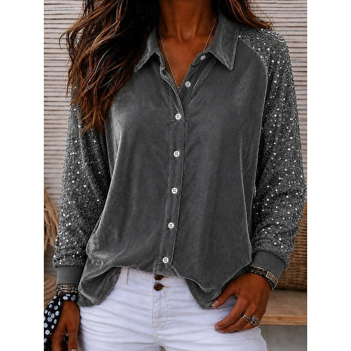 Meredith | Shimmer-Sleeve Elegant Shirt