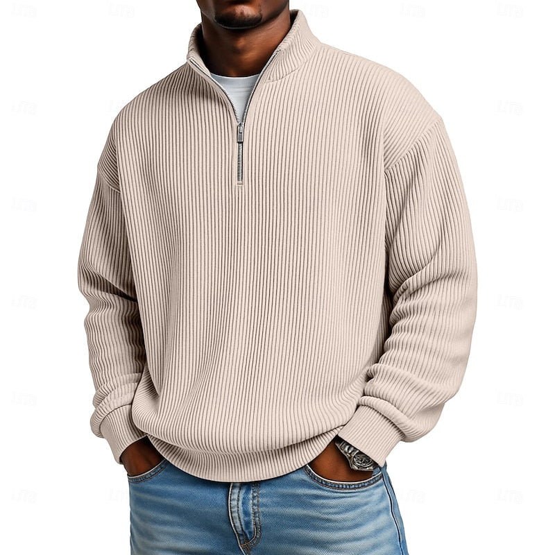Harlan | Ribbed Quarter-Zip Pullover