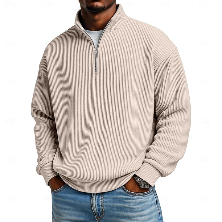 Harlan | Ribbed Quarter-Zip Pullover