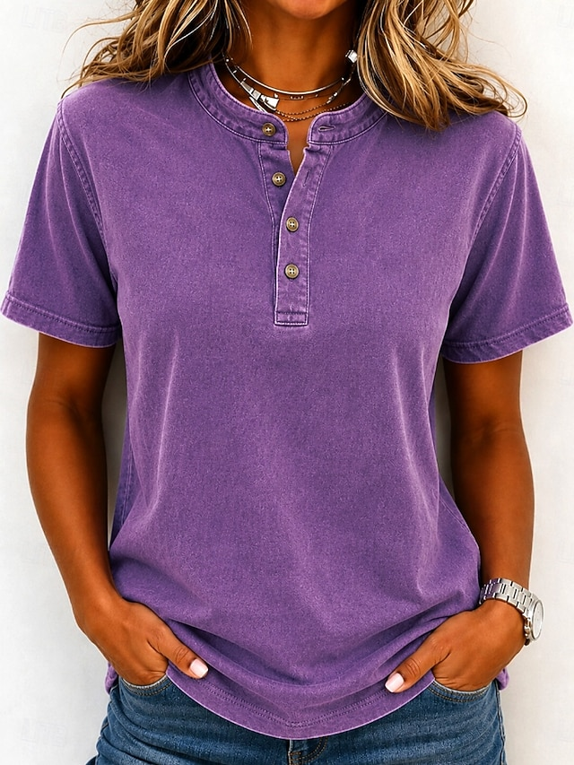Nora | Relaxed Button-Neck Top