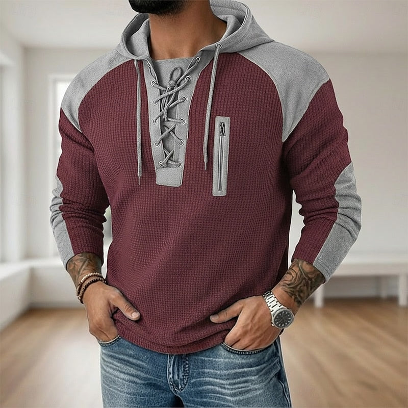 Wesley | Lace-Up Hooded Pullover Hoodie