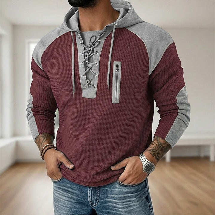 Wesley | Lace-Up Hooded Pullover Hoodie