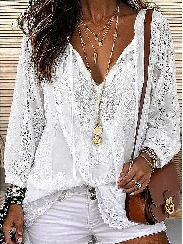 Estelle | Boho Lace-Detail Blouse