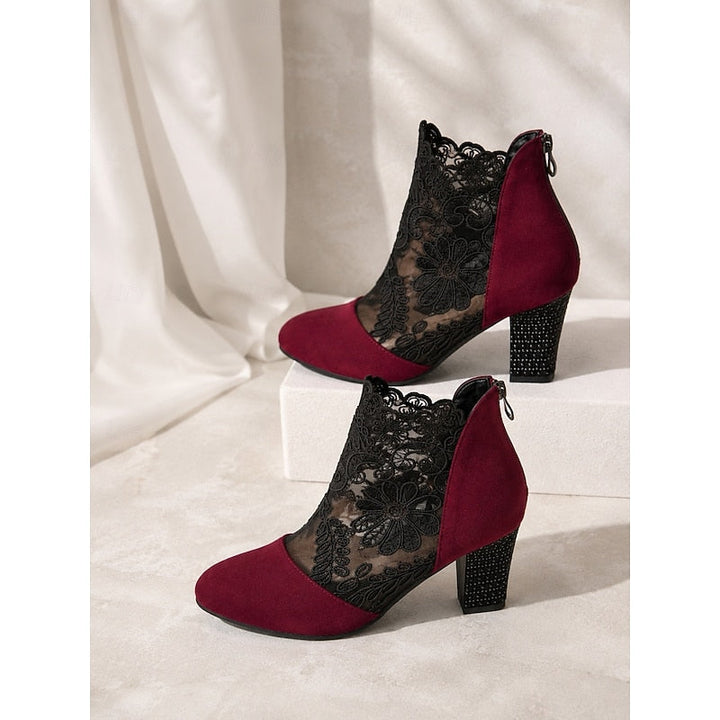 Belinda | Lace-Accent Heeled Ankle Boots