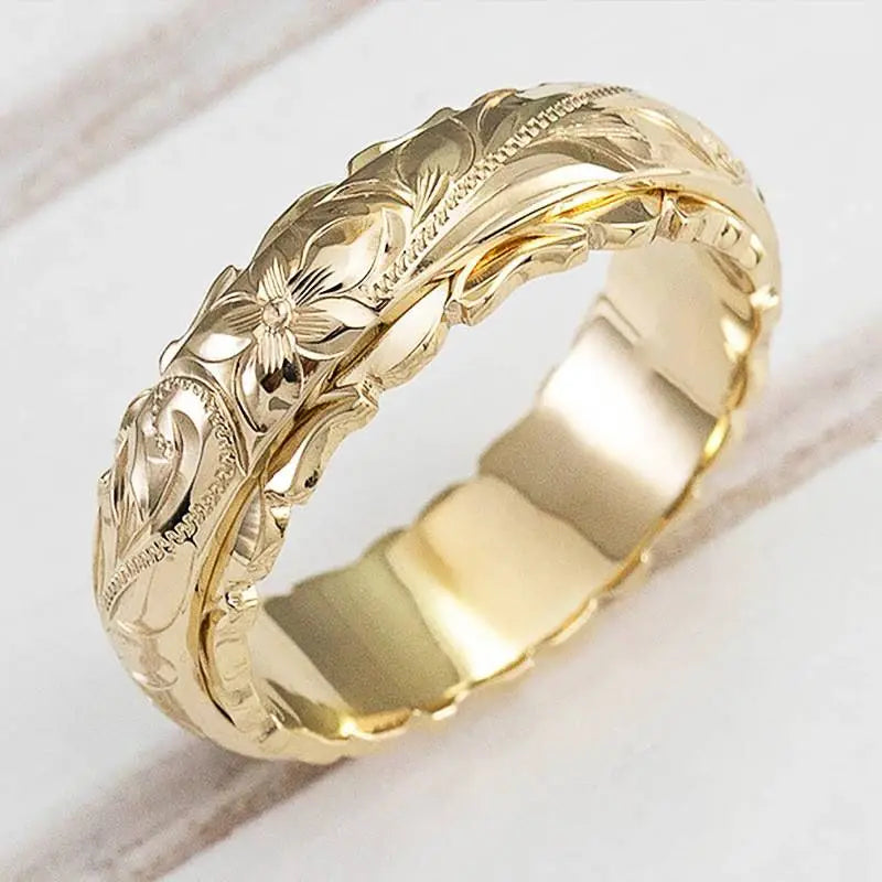 Joann | Stylish Floral Gold Ring