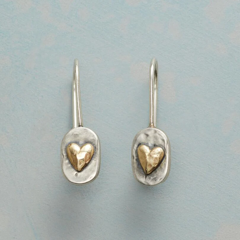 Joelle | Gold and Silver Heart Earrings