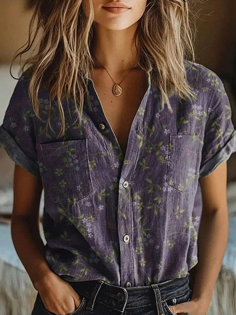 Marion | Floral Short Sleeve Blouse