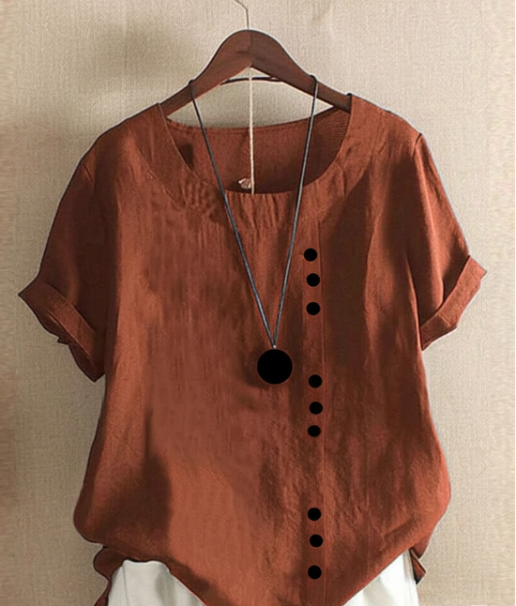 Olivia | Effortless Button Detail Summer Blouse