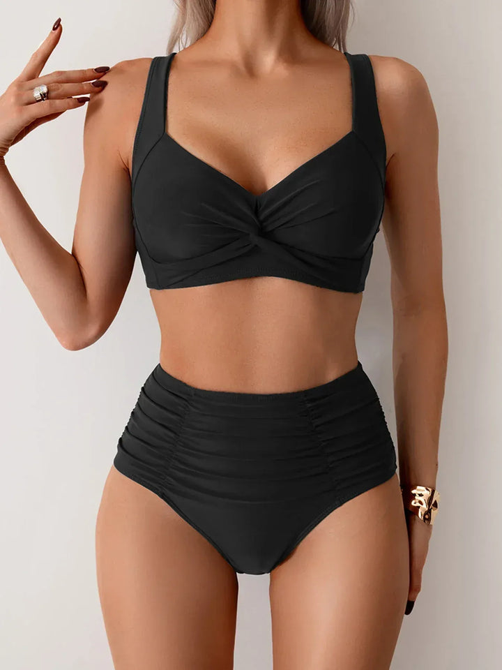 Elizabeth | Trendy High-Waist Crossfront Bikini