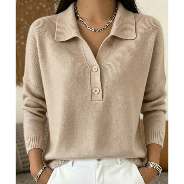 Eliza | Refined Collared Button Pullover