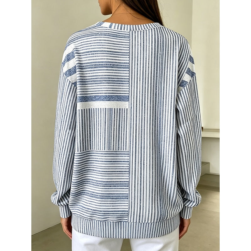 Adelaide | Striped colourblock Crew Neck Sweatshirt